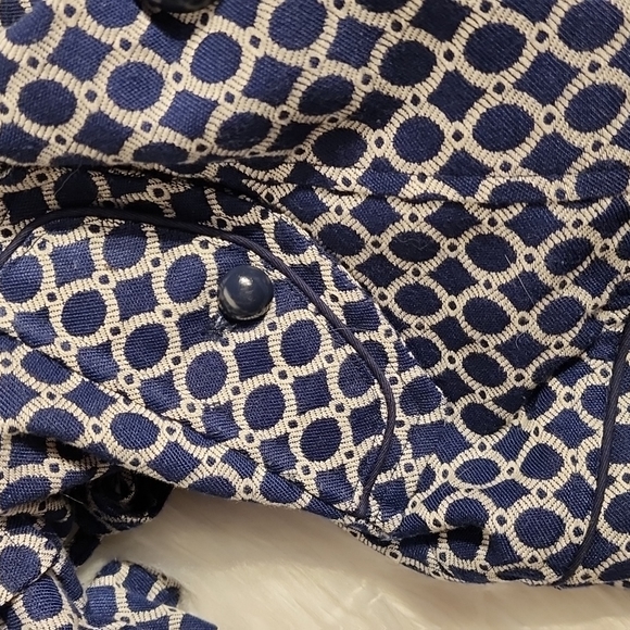 Aryn K Blue & White Jacket double breasted  Sz Large - Picture 10 of 13